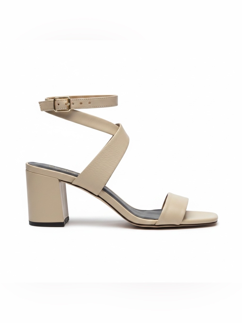 Via Spiga Ankle-Strap Block Heel Sandal in Nude/Tan